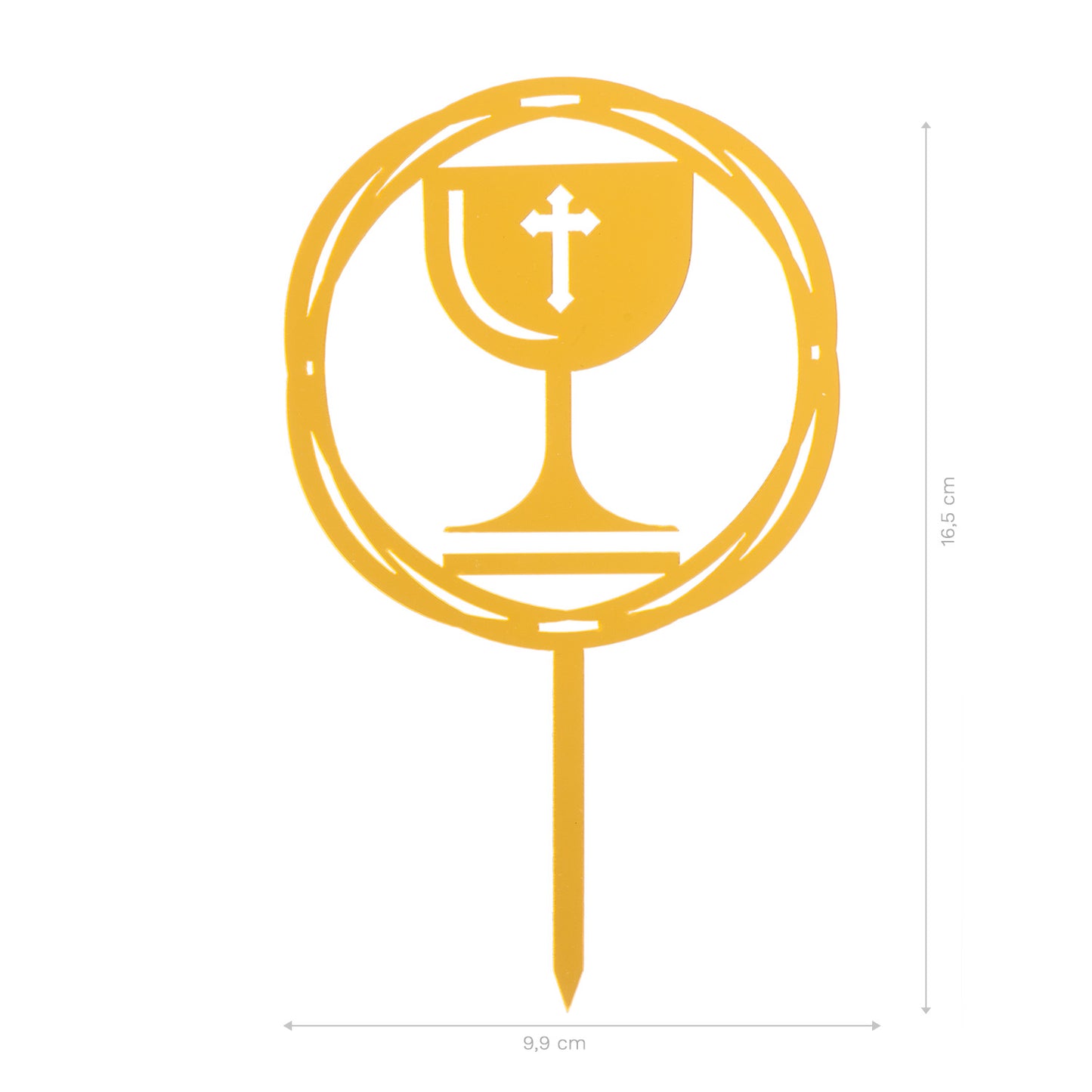 CAKE TOPPER CHALICE DA COMUNHÃO 16,5X9,9CM