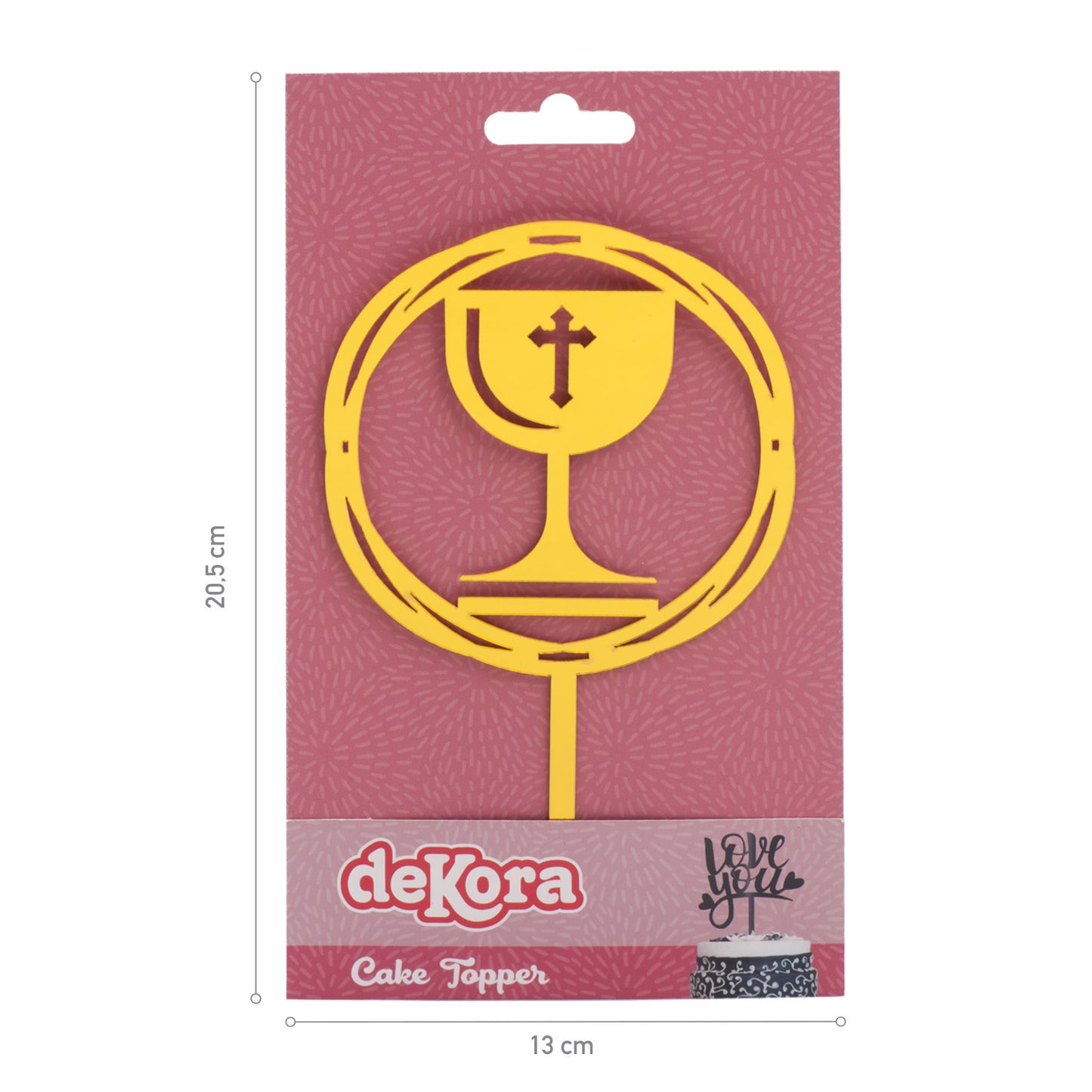 CAKE TOPPER CHALICE DA COMUNHÃO 16,5X9,9CM
