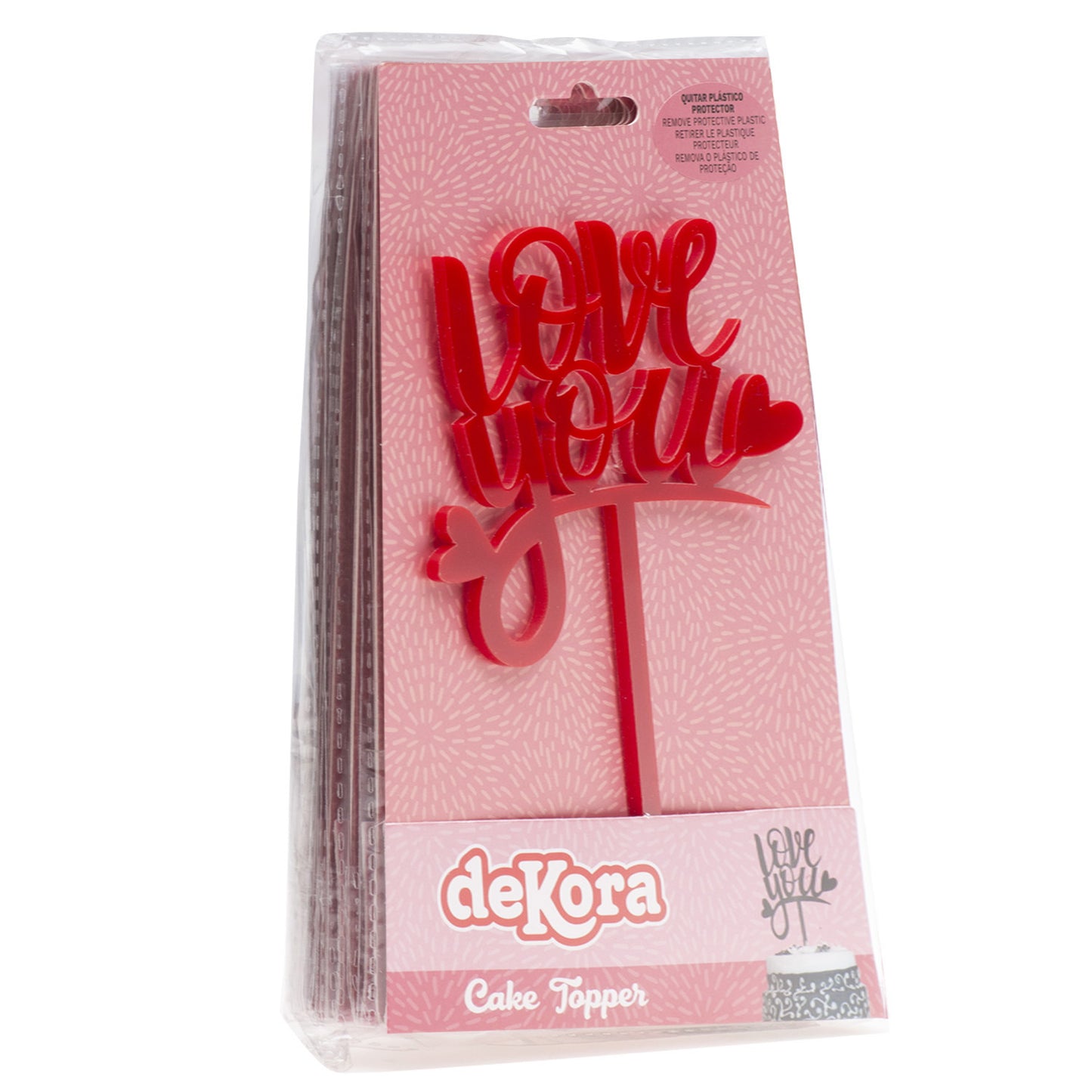 CAKE TOPPER LOVE YOU 13,5X10CM