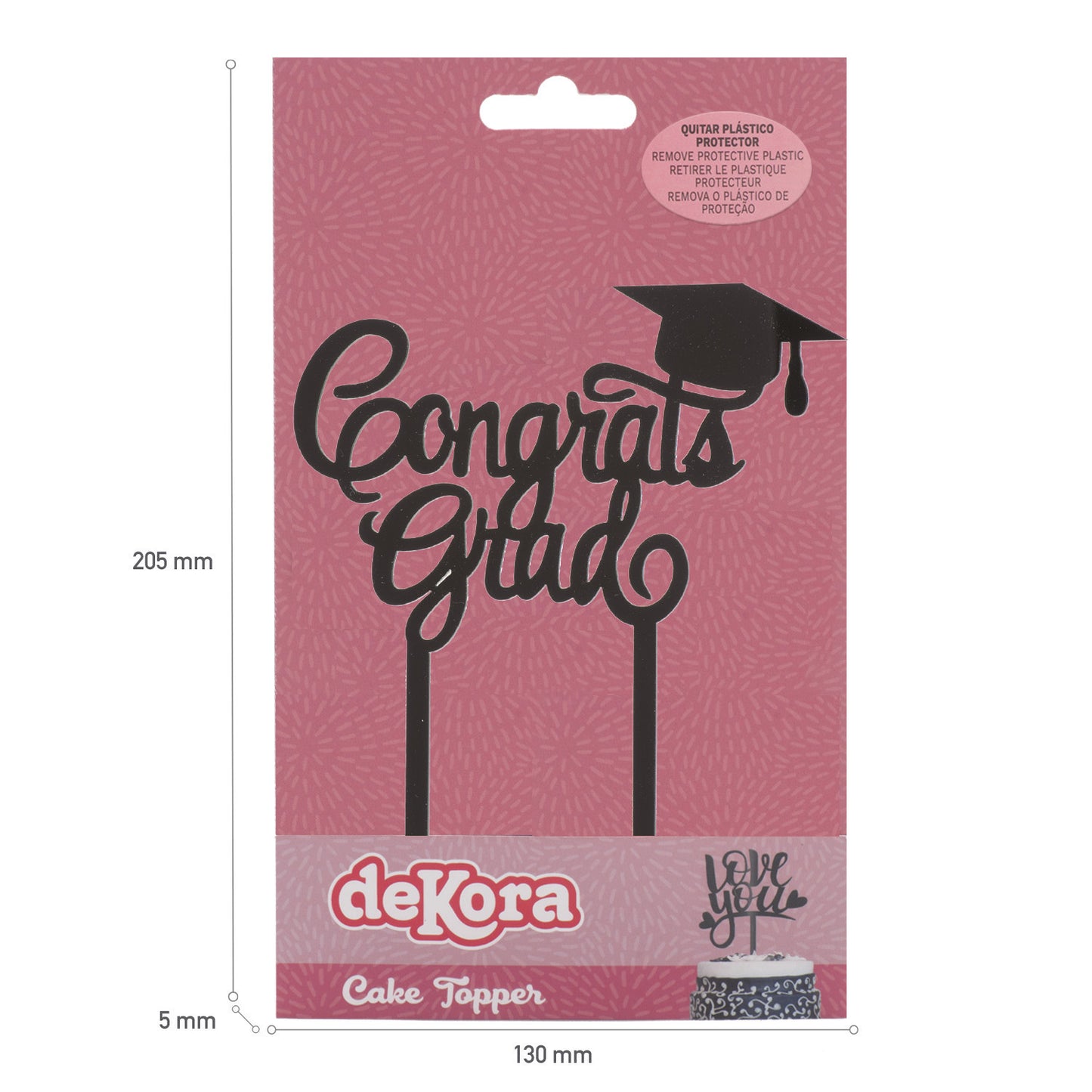 CAKE TOPPER GRADUAÇÃO 13,2X11,3CM