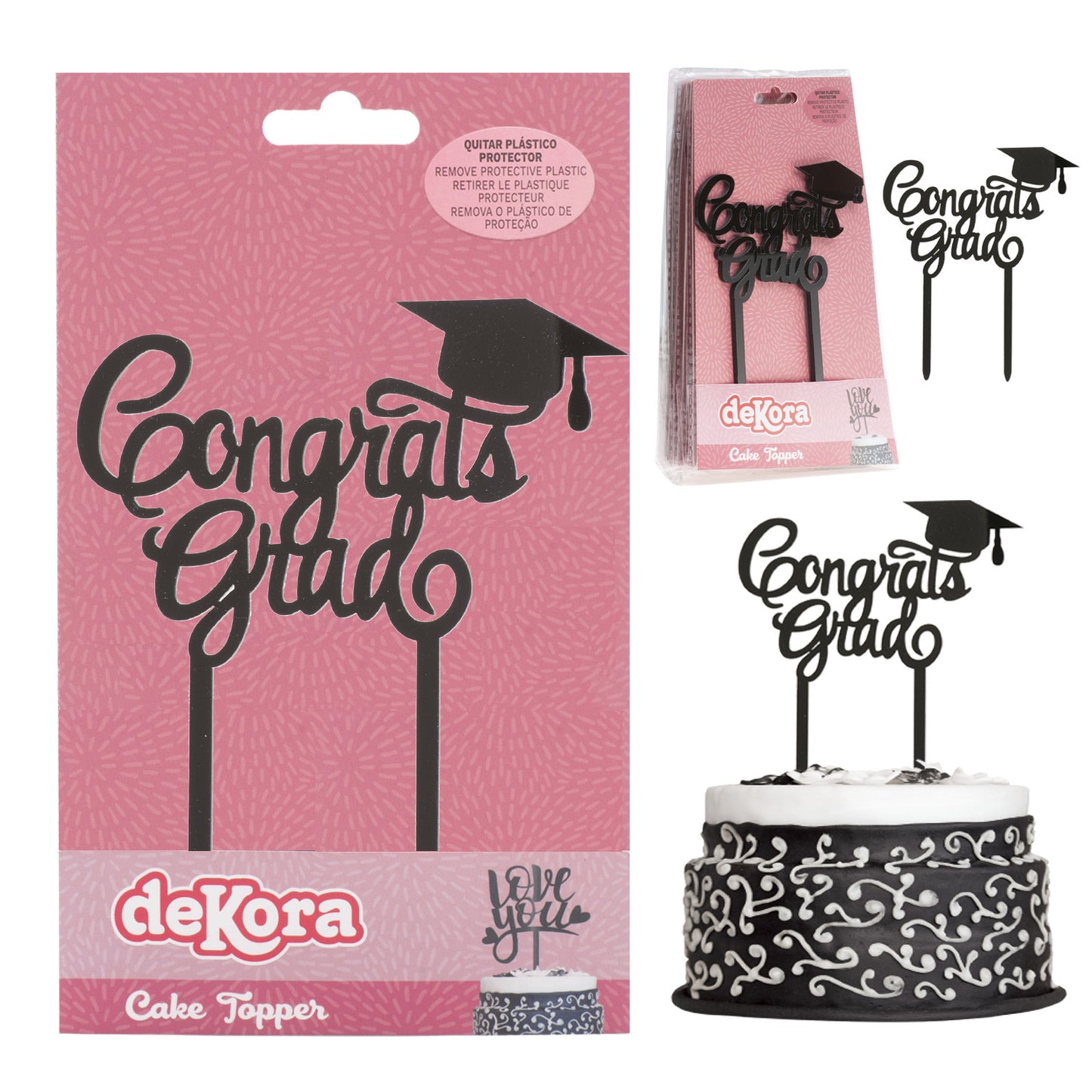 CAKE TOPPER GRADUAÇÃO 13,2X11,3CM