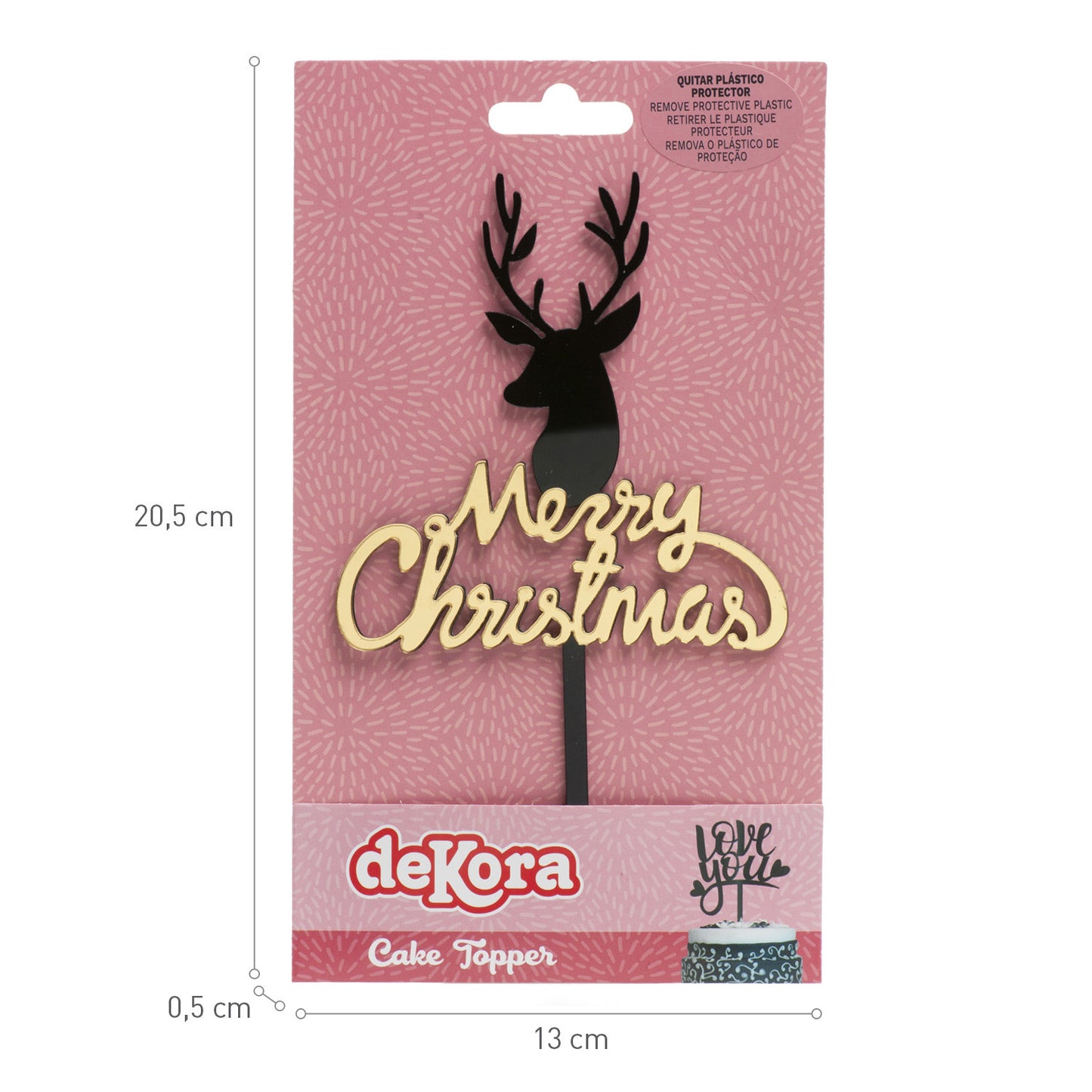 CAKE TOPPER MERRY CHRISTMAS 16,5X10CM