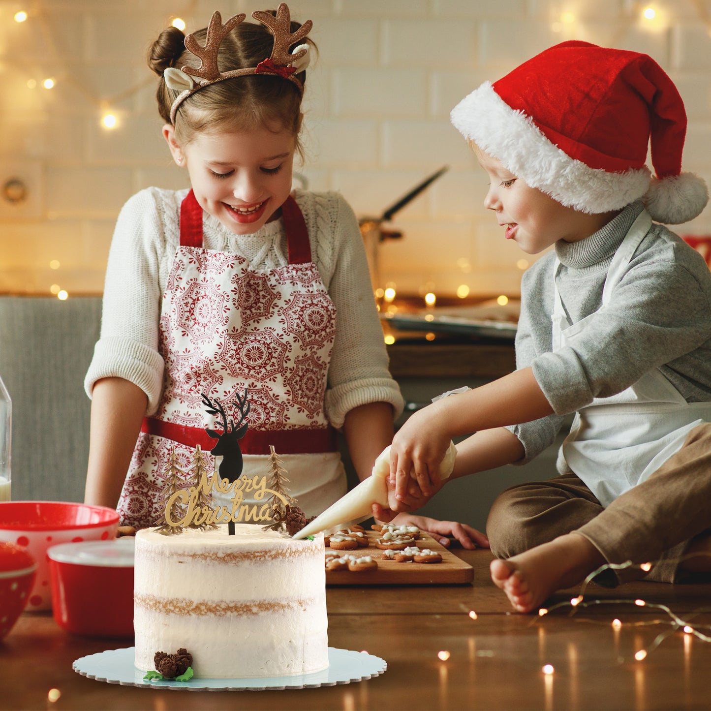 CAKE TOPPER MERRY CHRISTMAS 16,5X10CM