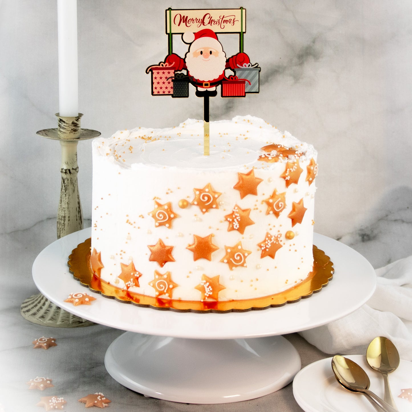 CAKE TOPPER PAPAI NOEL 16X10.5CM
