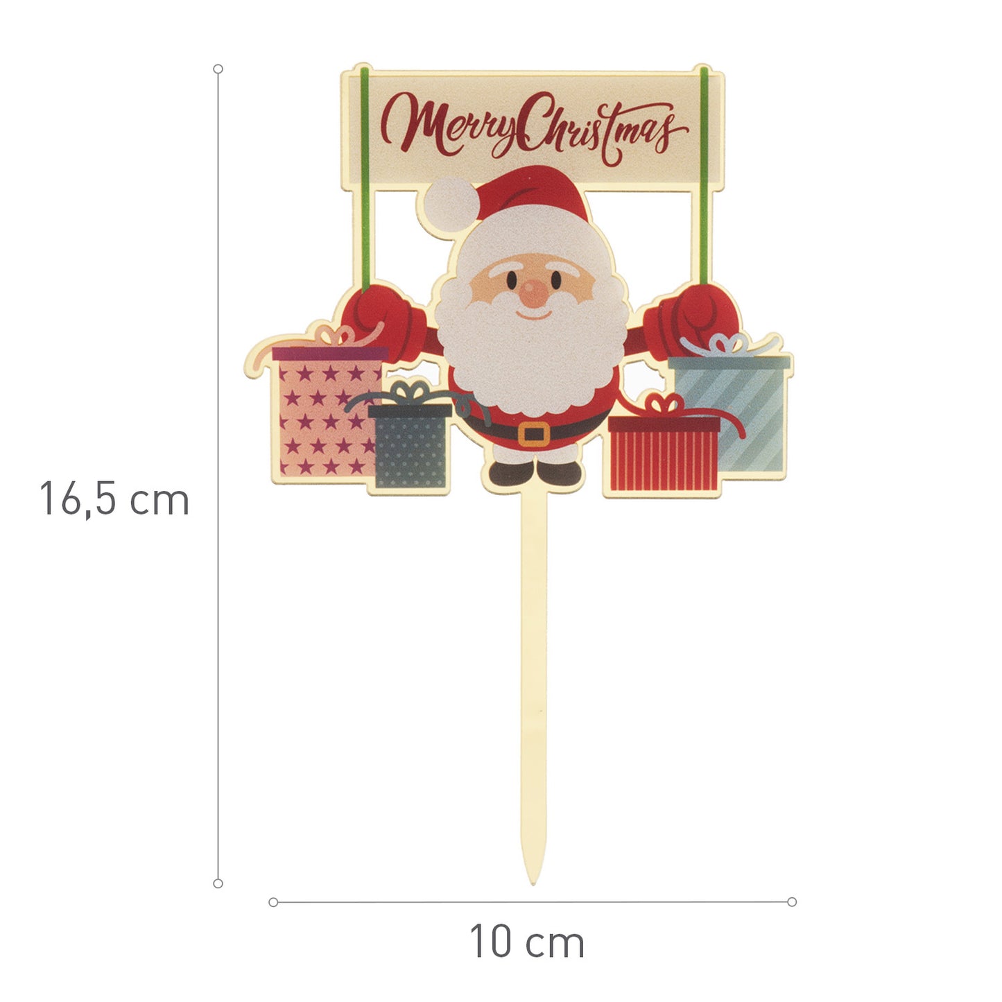 CAKE TOPPER PAPÁ NOEL 16X10.5CM