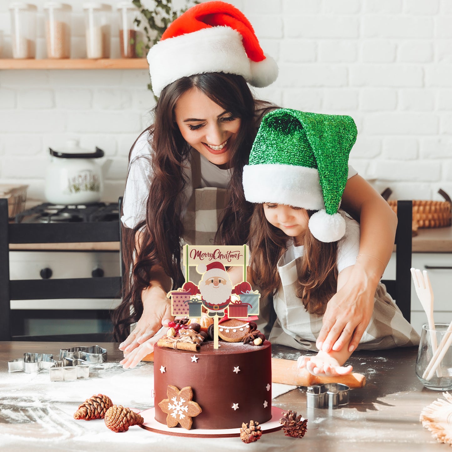 CAKE TOPPER PAPÁ NOEL 16X10,5CM