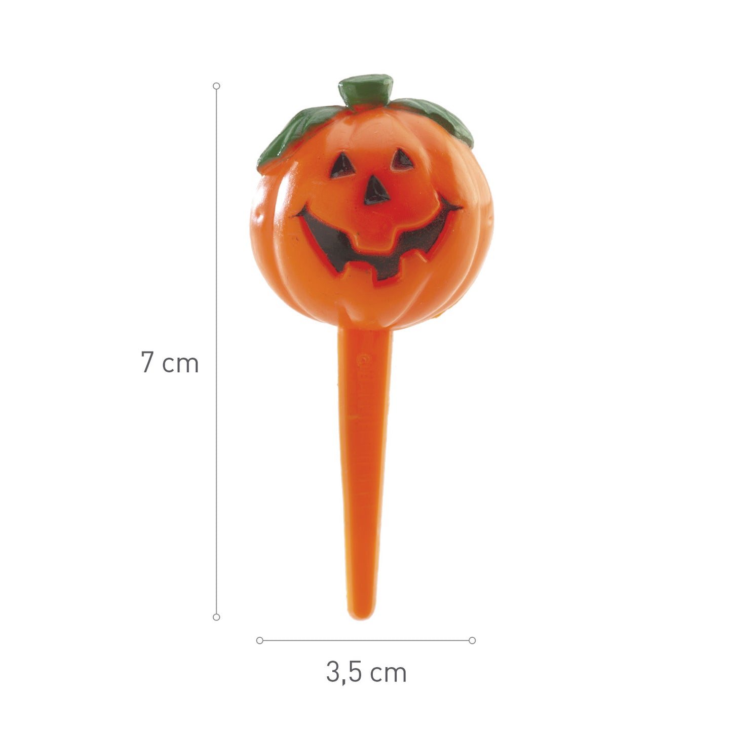 CAKE TOPPER EN PLASTIQUE CITROUILLE HALLOWEEN 7*3.5CM