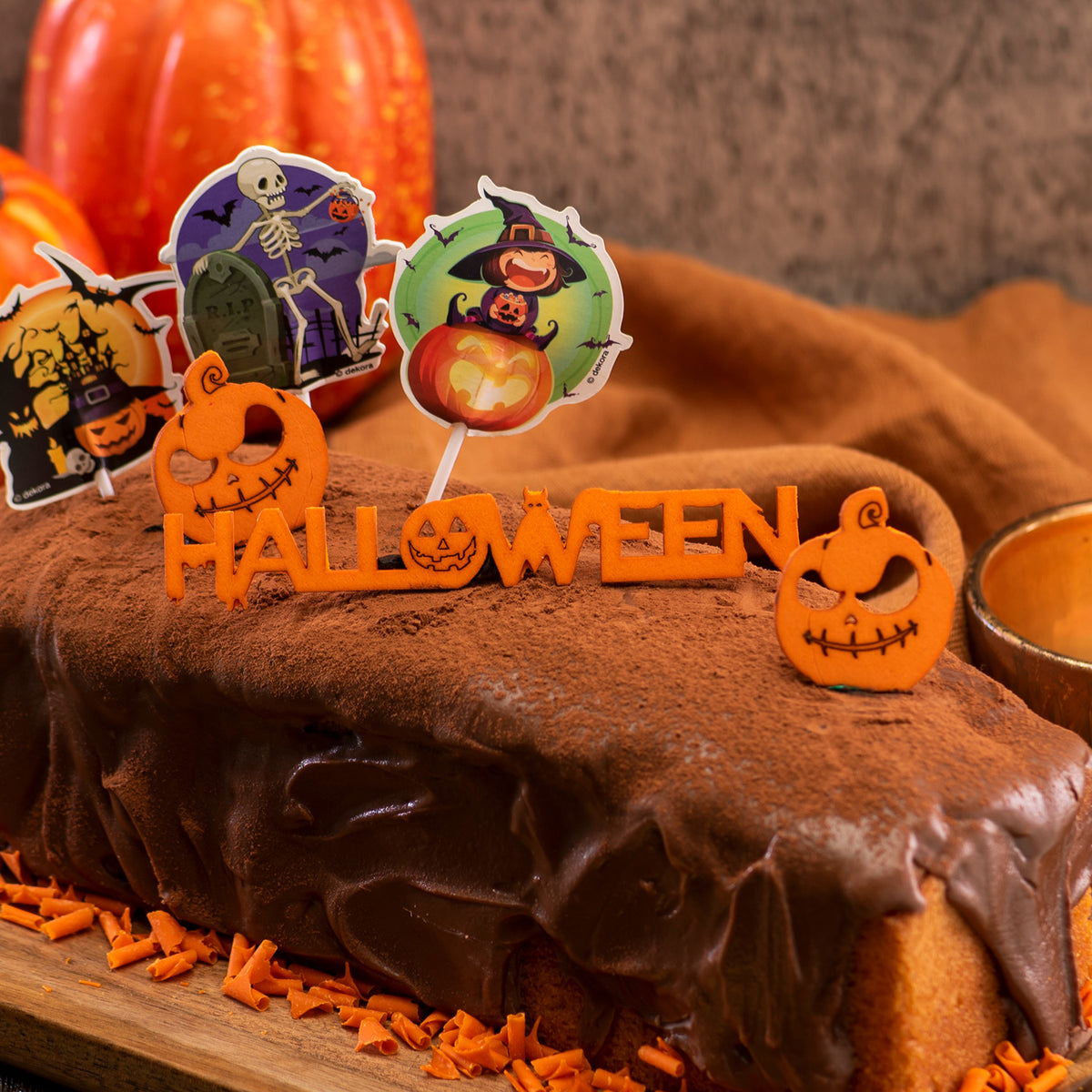 DÉCORATION DE GATEAU EN PAPIER HALLOWEEN 8 MODÈLES 9X6CM