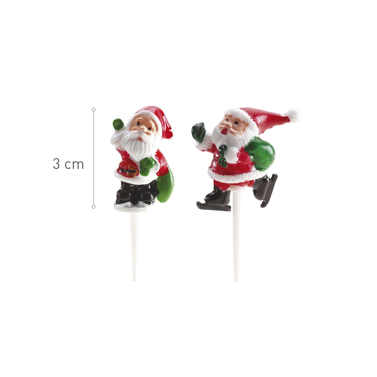SANTA CLAUS PLASTIC FIGURES 8 MODELS 3CM