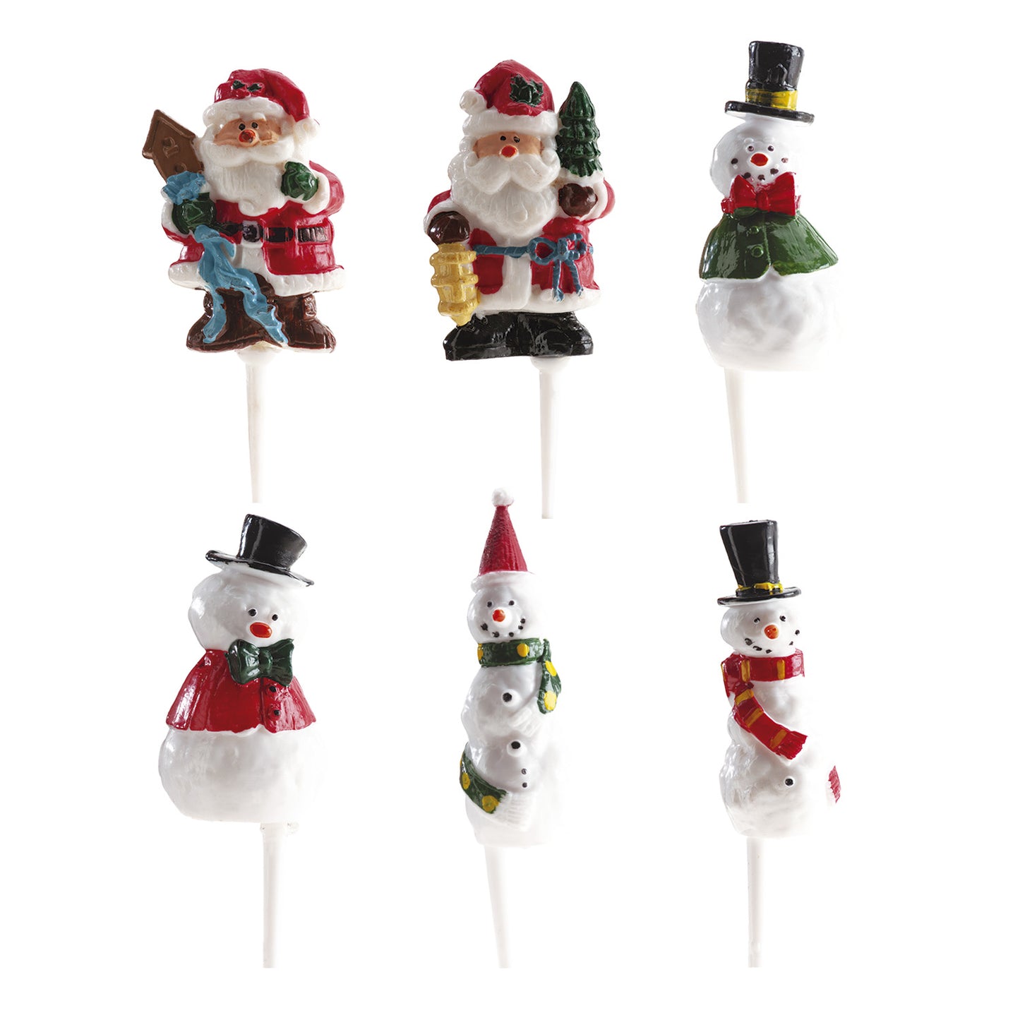 FIGURAS DE PLÁSTICO MUÑECO NIEVE Y PAPÁ NOEL 4.5CM