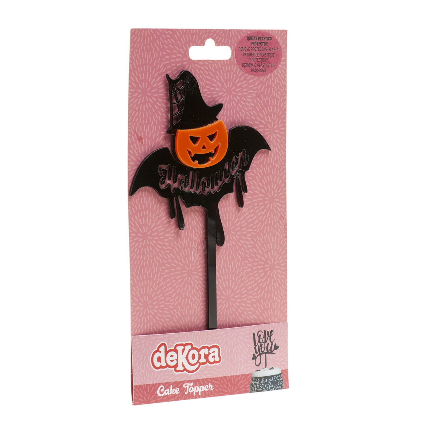 CAKE TOPPER HALLOWEEN 2 COLOURS 16X11CM