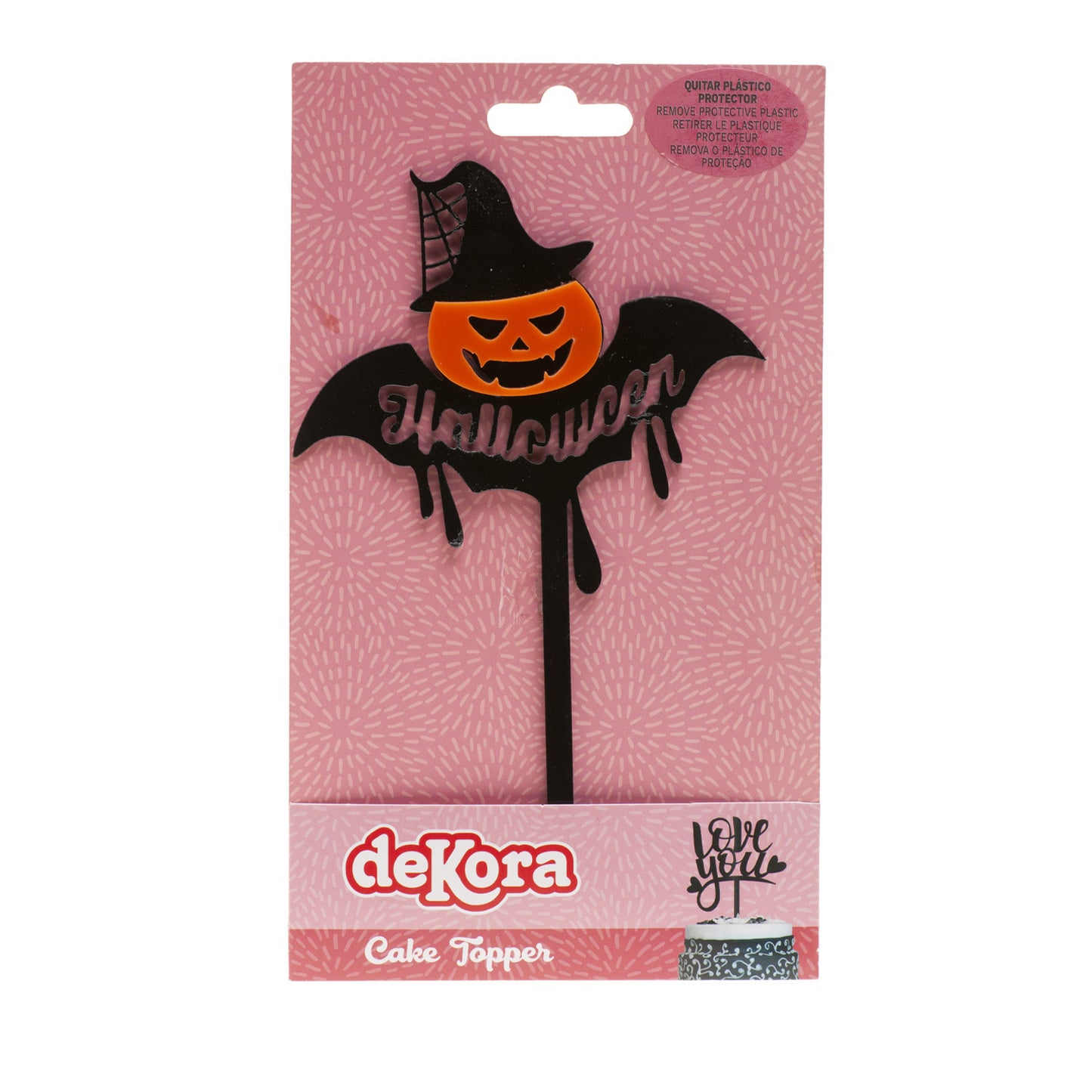 CAKE TOPPER HALLOWEEN 2 COLOURS 16X11CM