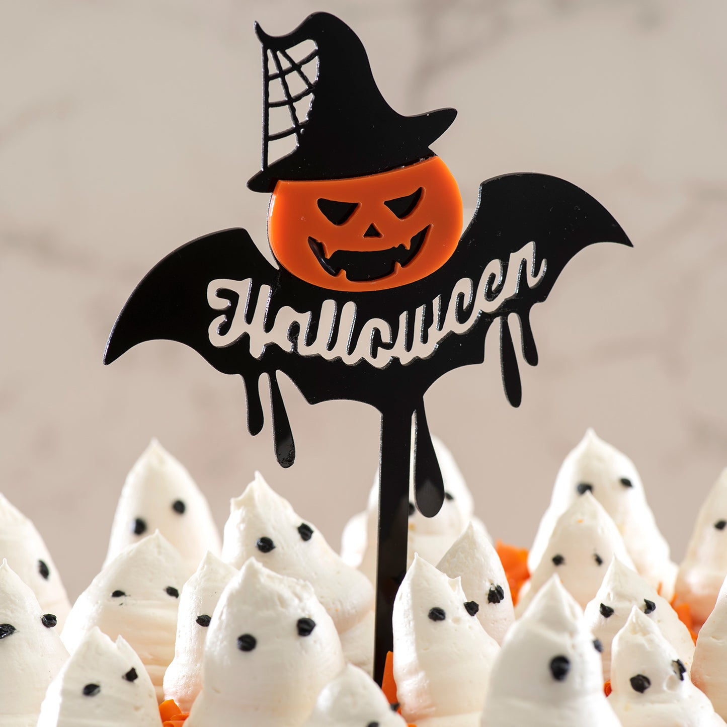 CAKE TOPPER HALLOWEEN 2 COLOURS 16X11CM