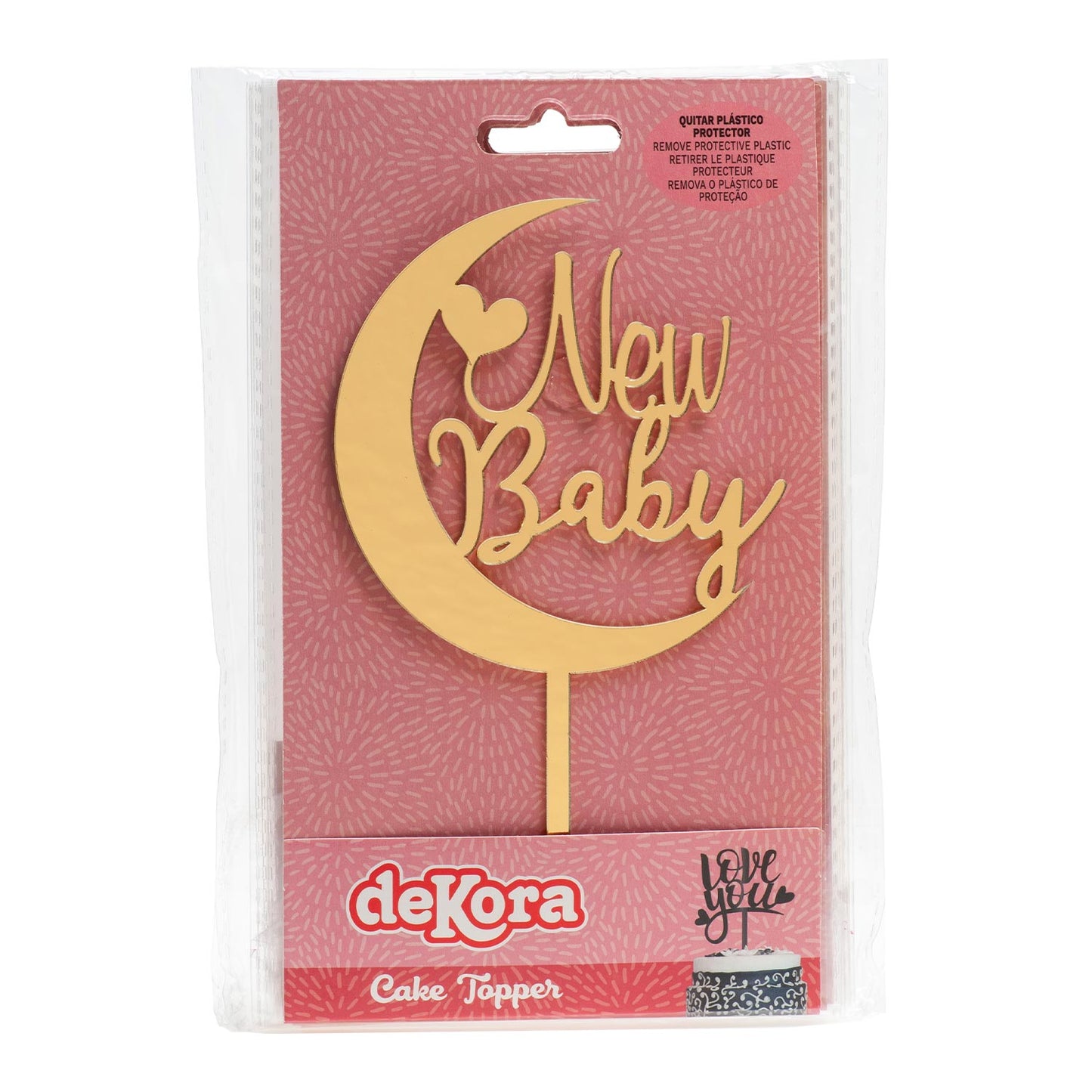 CAKE TOPPER NEW BABY GOLD MOON 17X10CM
