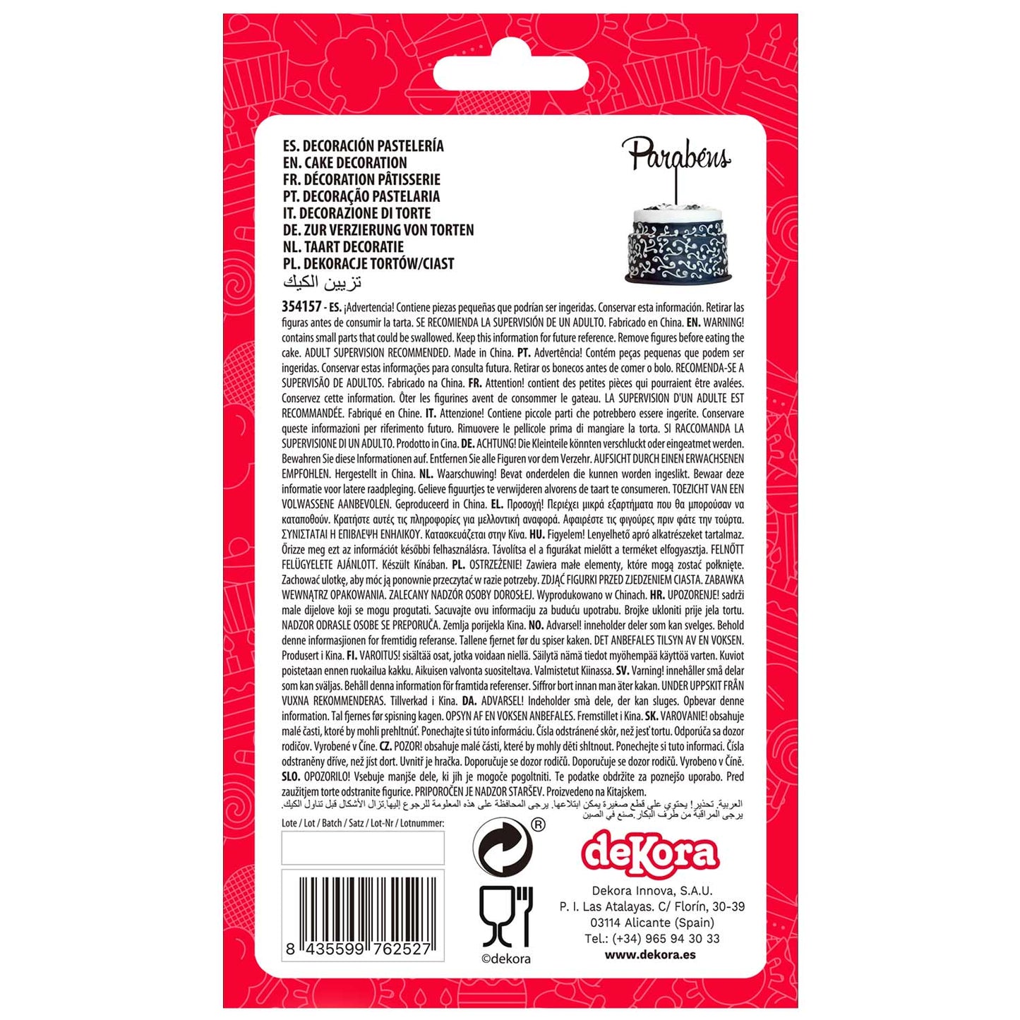 CAKE TOPPER PARABENS ORO 11X14CM