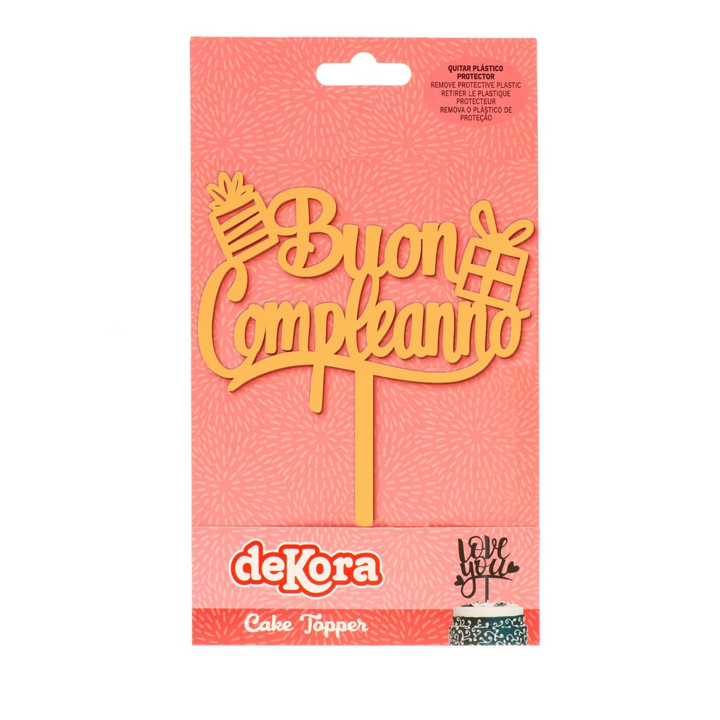 CAKE TOPPER BUON COMPLEANNO 11x14CM