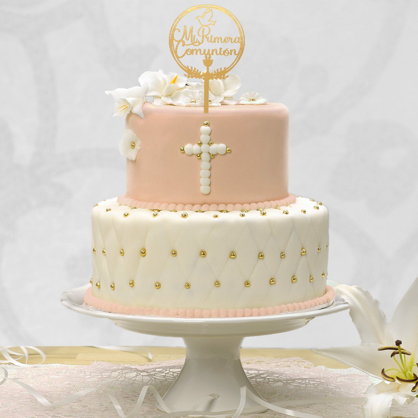 CAKE TOPPER MI PRIMERA COMUNIÓN 16X9.5CM