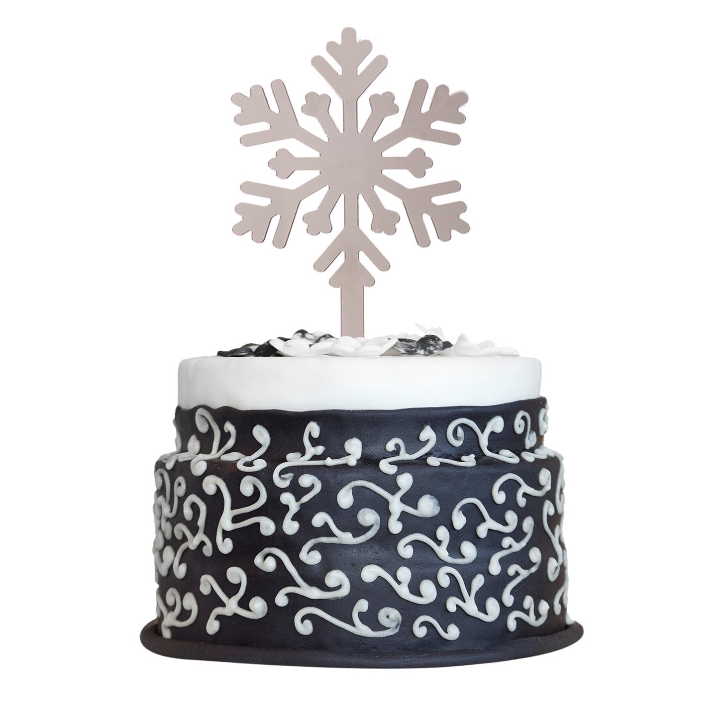 CAKE TOPPER COPO DE NIEVE PLATA 13X6CM