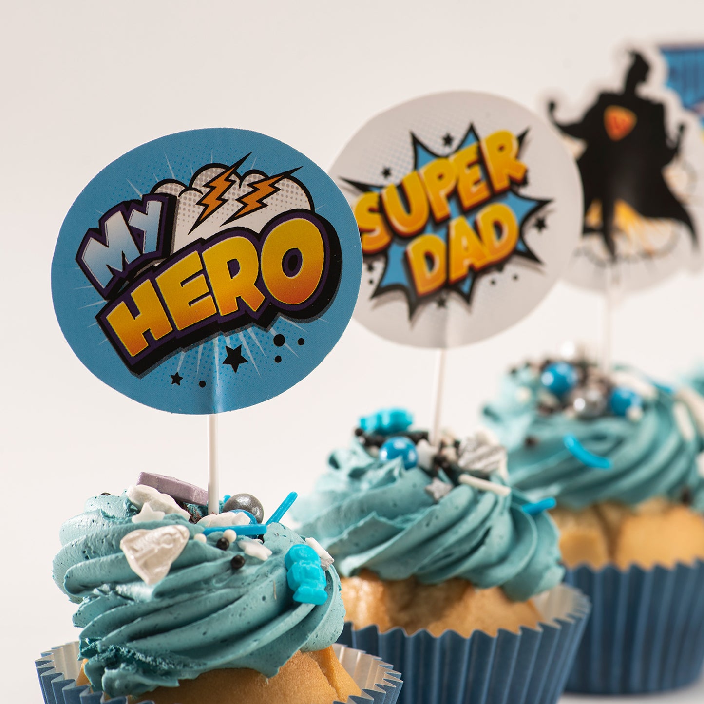 PAPER CAKE TOPPERS SUPERDAD 4 MODELS 8 UNITS