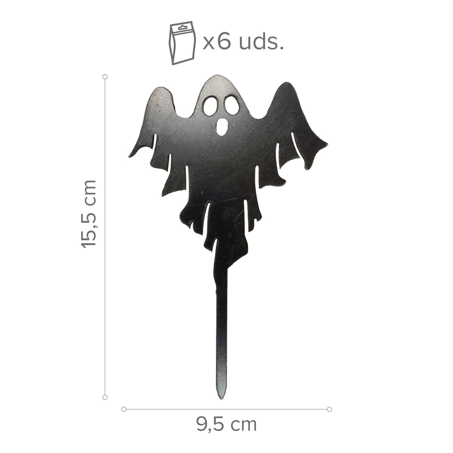 CAKE TOPPER FANTASMA NEGRO10X16CM