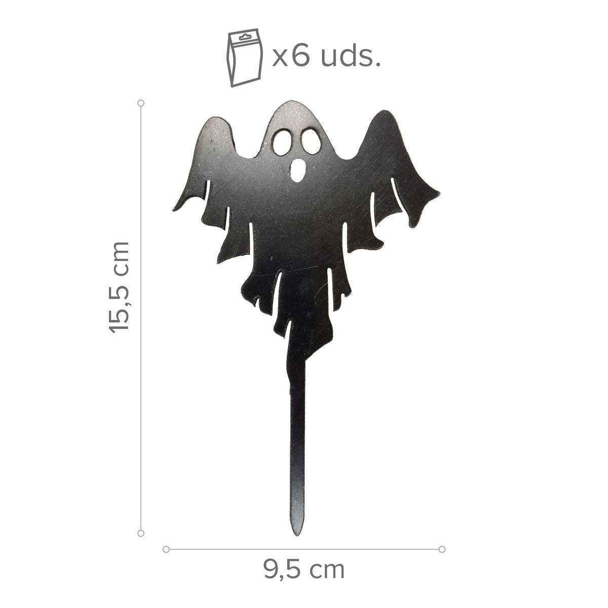 CAKE TOPPER FANTASMA NERO 9.5X15.5CM