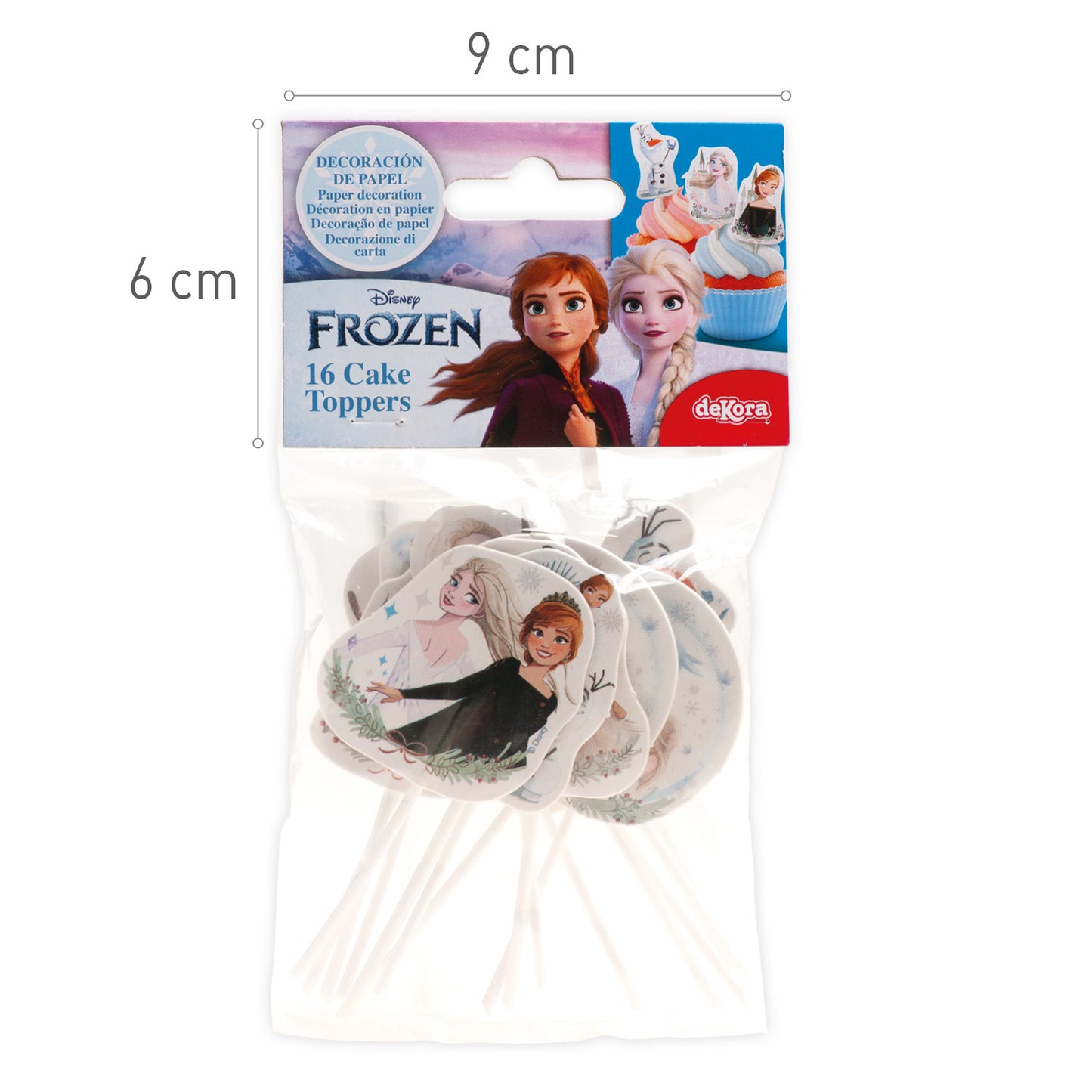 CAKE TOPPER PAPEL FROZEN 8 MODELOS 16 UNIDADES