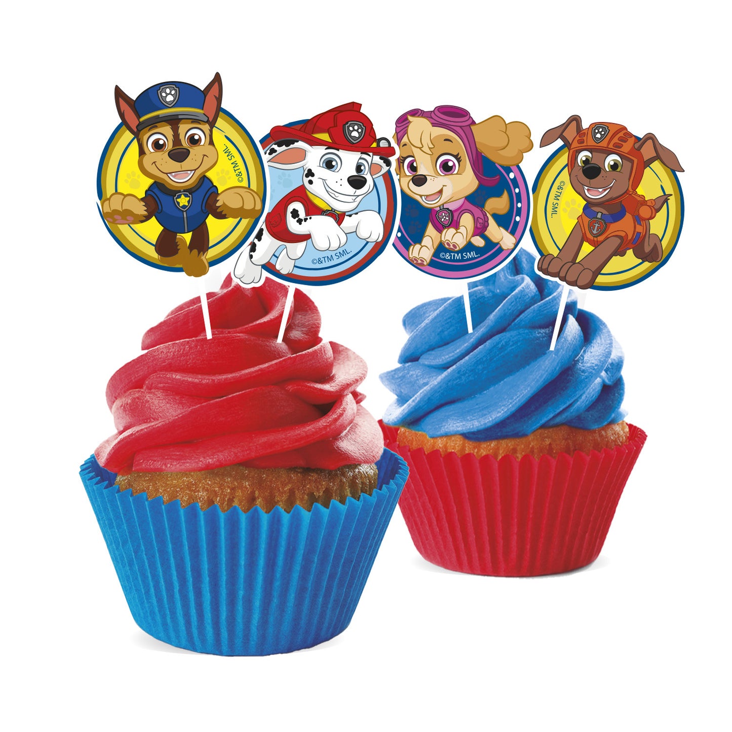 CAKE TOPPER PAPEL PAW PATROL 8 MODELOS 16 UNIDADES