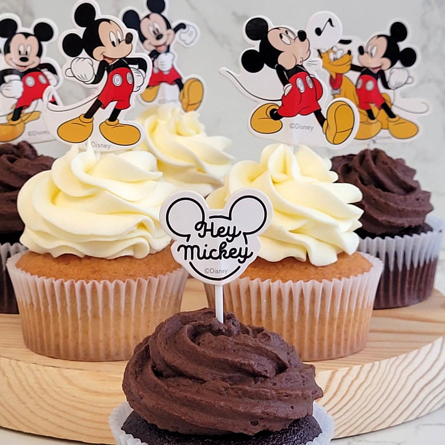 CAKE TOPPERS PAPEL MICKEY MOUSE 6 MODELOS 30 UNIDADES