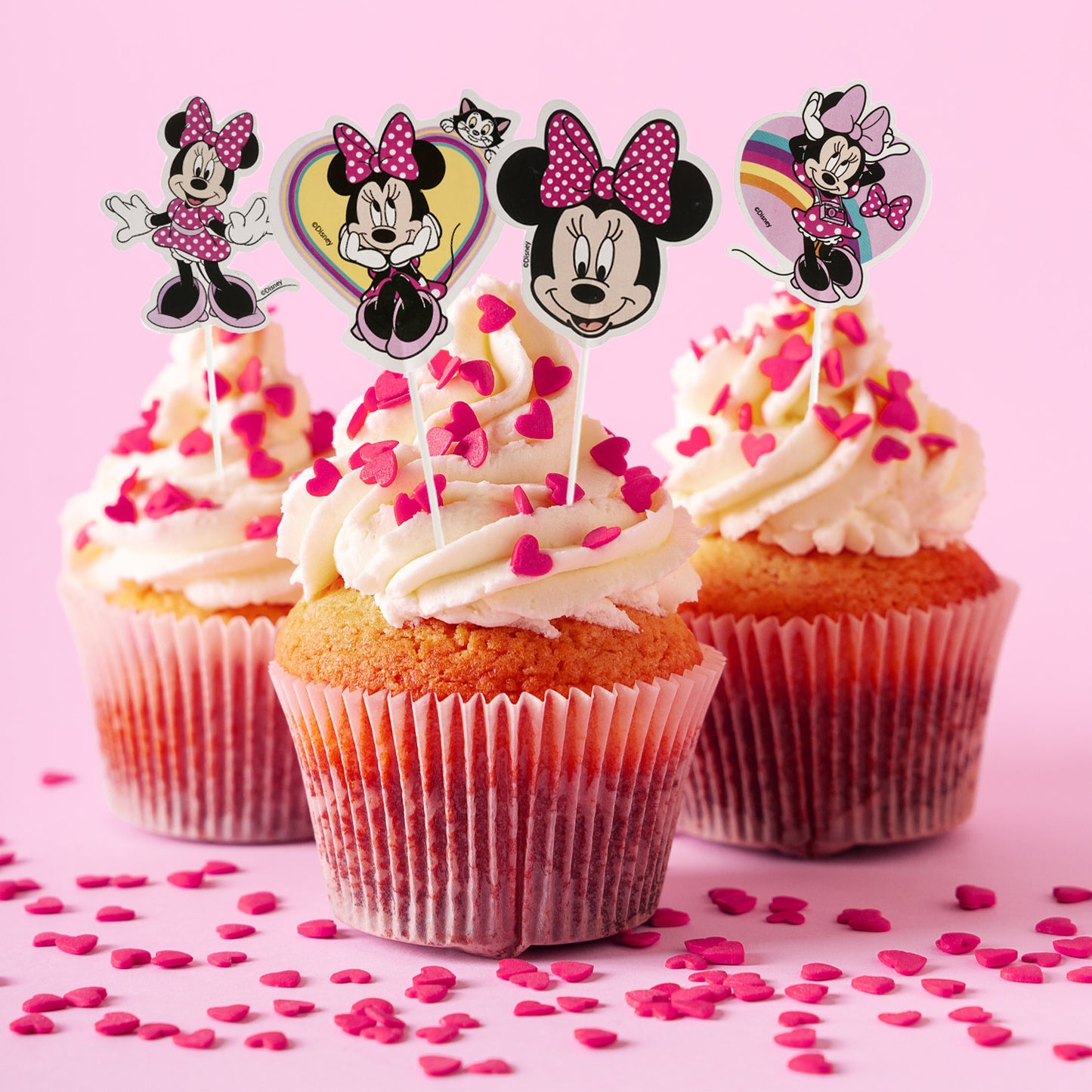 CAKE TOPPERS PAPEL MINNIE MOUSE 8 MODELOS 16 UNIDADES