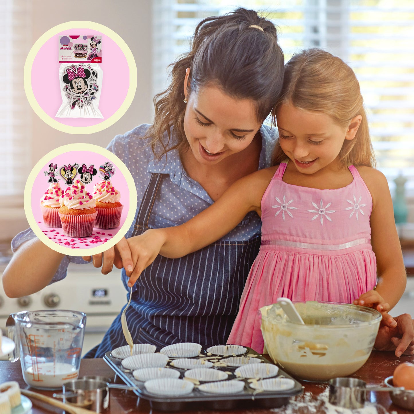 CAKE TOPPERS PAPEL MINNIE MOUSE 8 MODELOS 16 UNIDADES