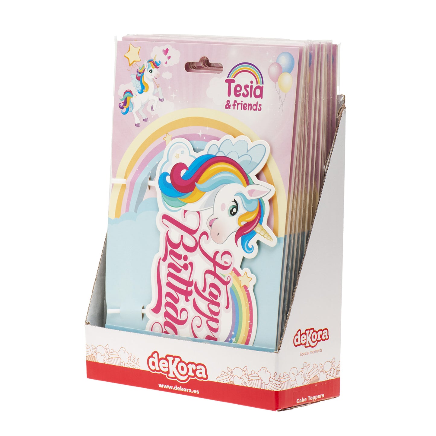 CAKE TOPPER DI CARTA UNICORNO 17.5X15CM