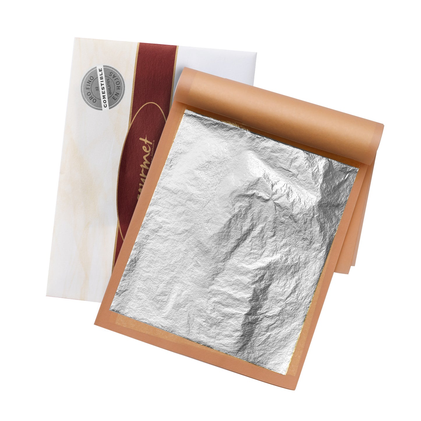 25 LAMINAS PLATA 8X8CM