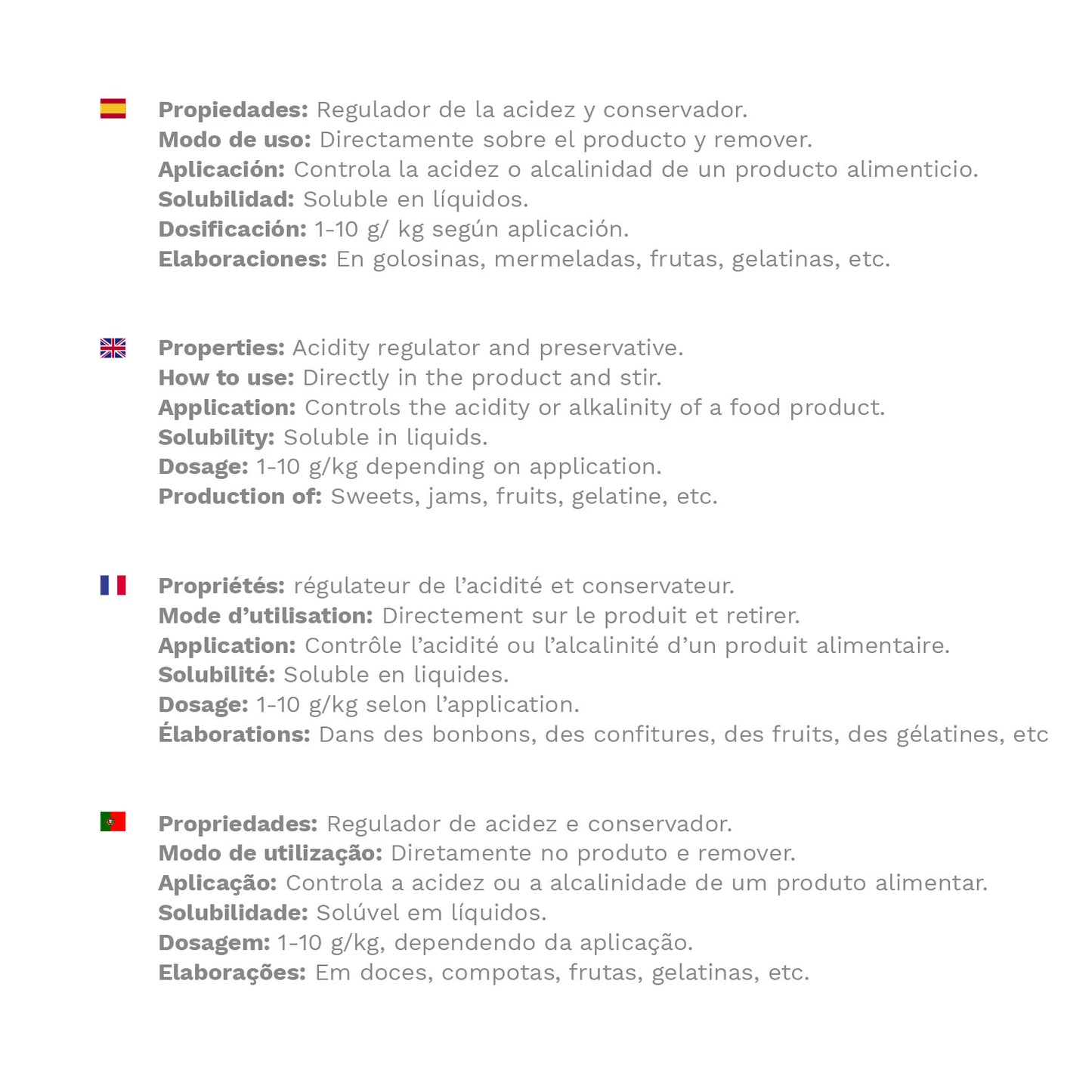 ACIDE CITRIQUE 400 GR