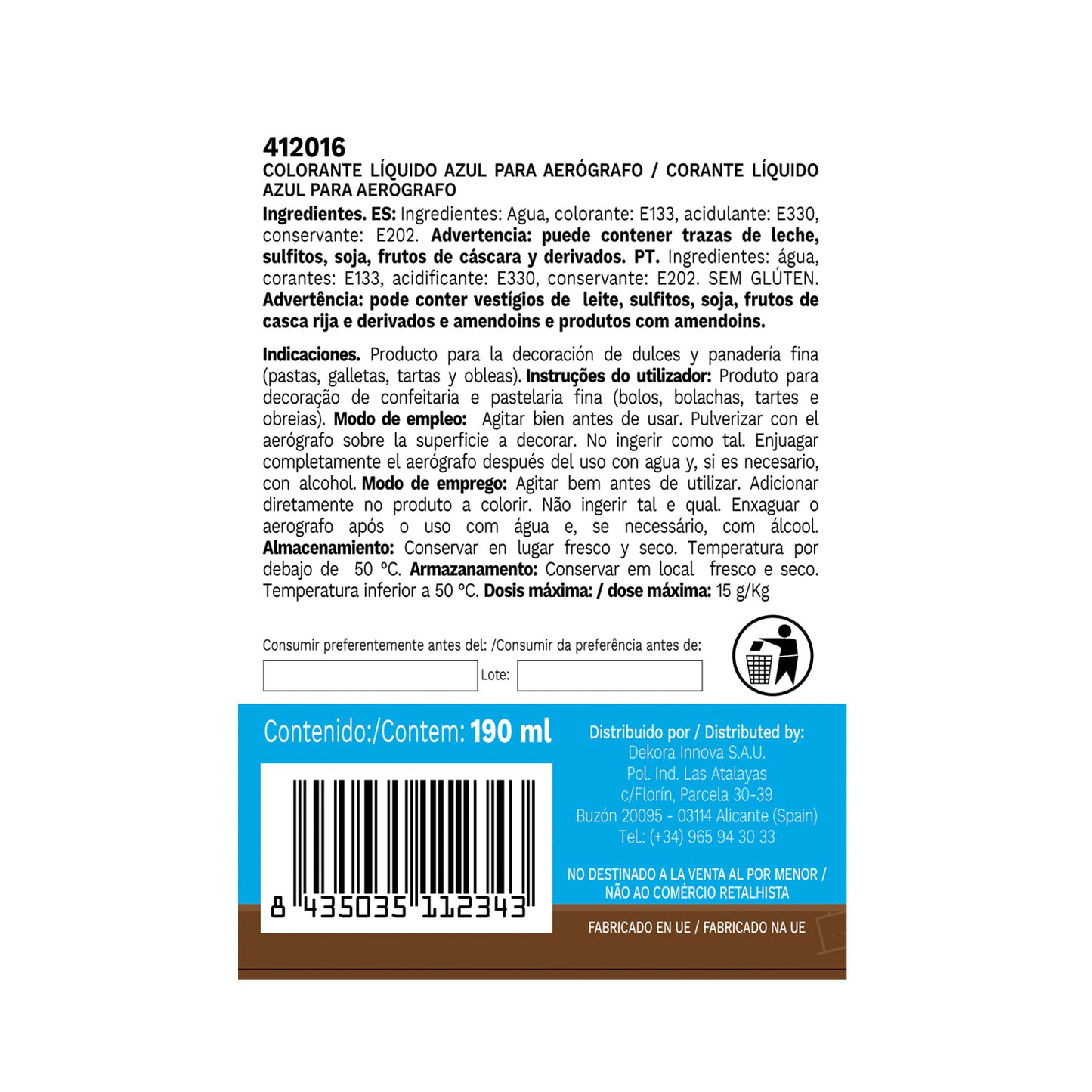 COLORANT BLEU LIQUIDE