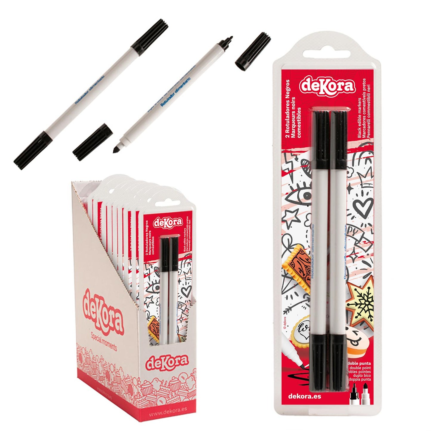DISPLAY 12 BLISTER 2 ROTULADORES NEGRO DOBLE PUNTA