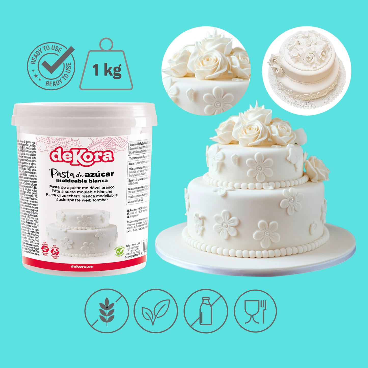 PÂTE À SUCRE À MODELER BLANCHE 1 kg