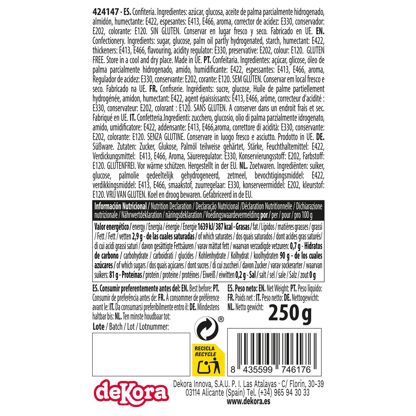 PÂTE DE SUCRE/FONDANT ROSE 250 GR