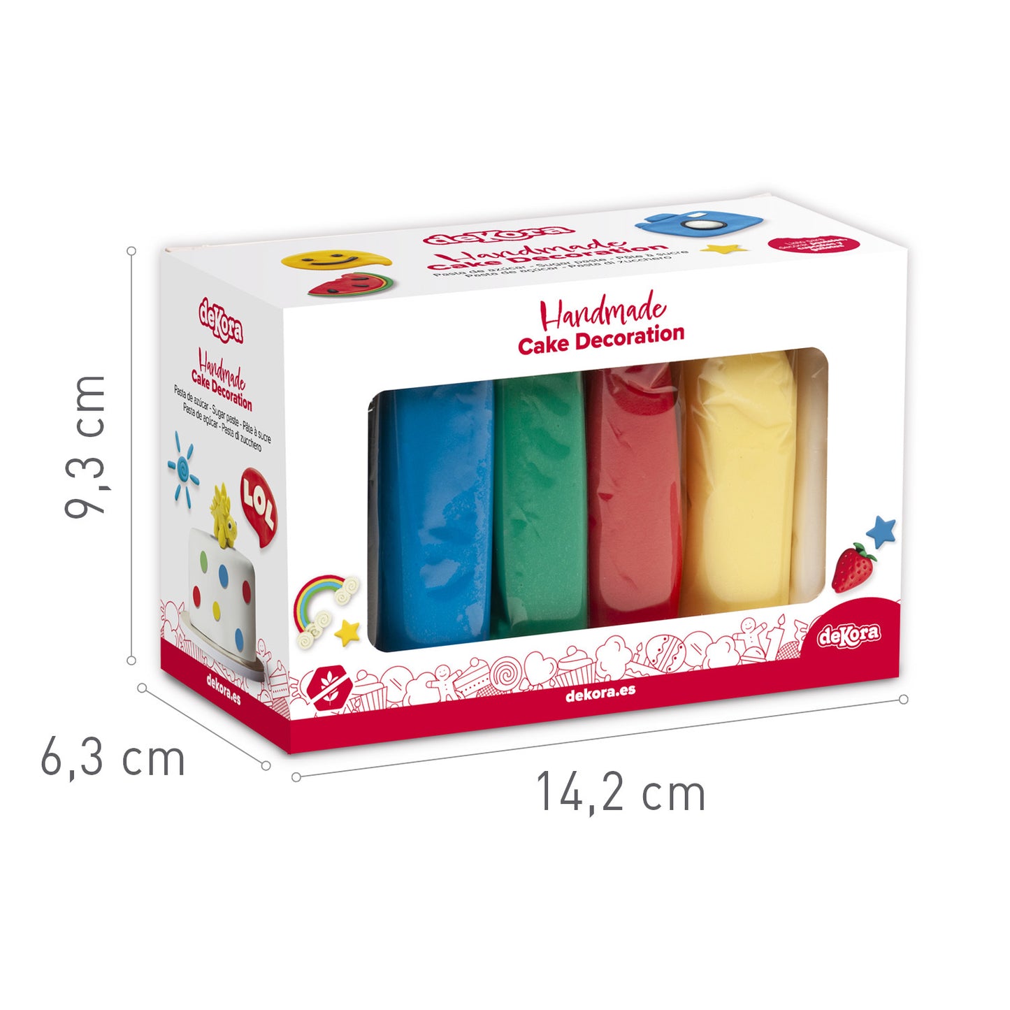 MULTIPACK PÂTE À SUCRE COULEURS PRIMAIRES 600GR