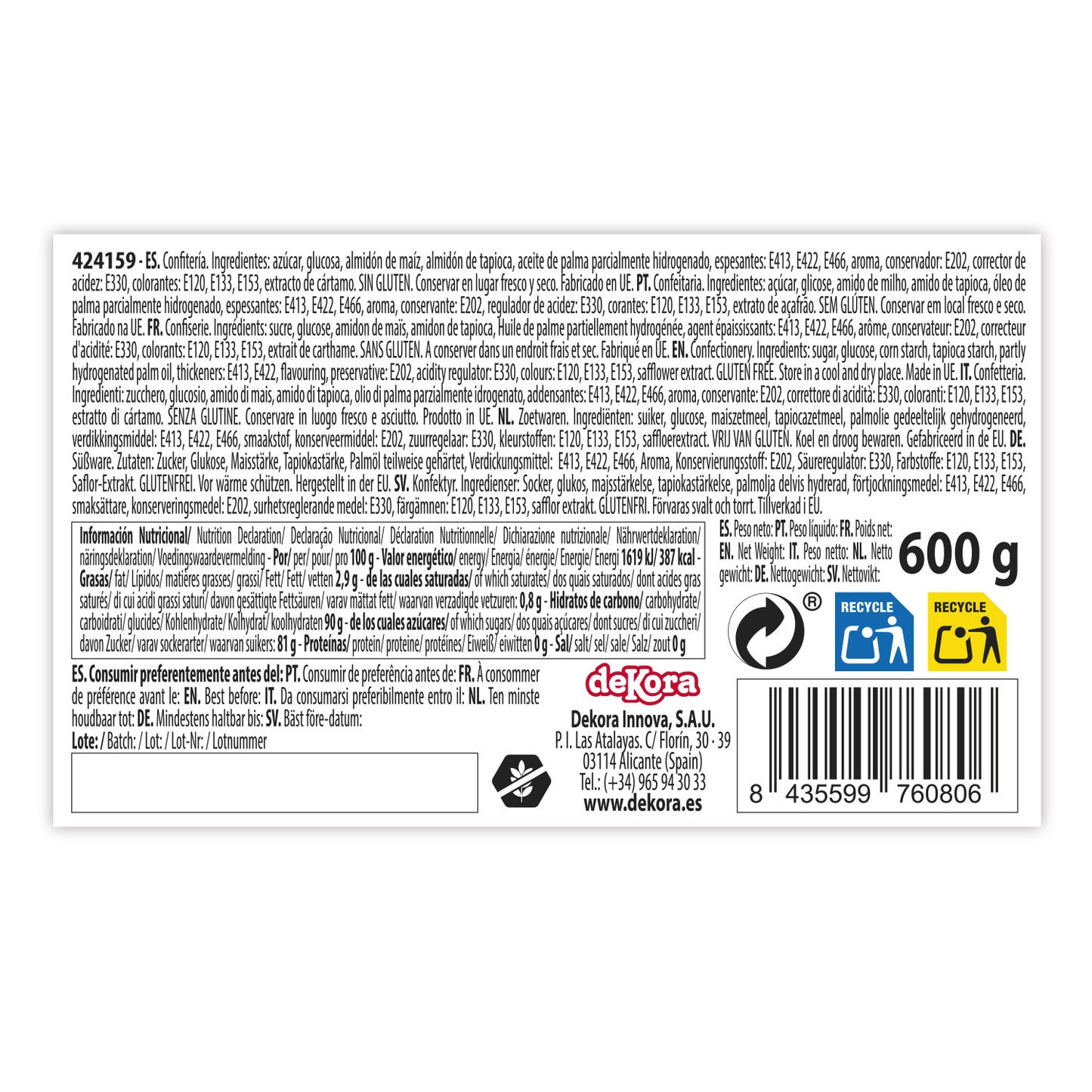 MULTIPACK PÂTE À SUCRE COULEURS PRIMAIRES 600GR