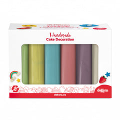 PACK FONDANT 6 COLORES PASTEL 600GR