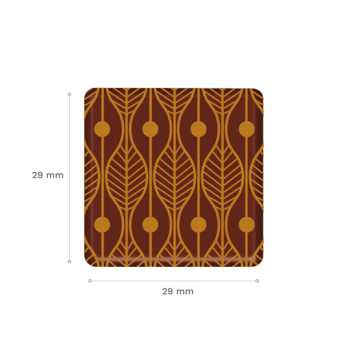 DECORACIÓN CHOCOLATE JURA CUADRADO PANTER 29X29MM