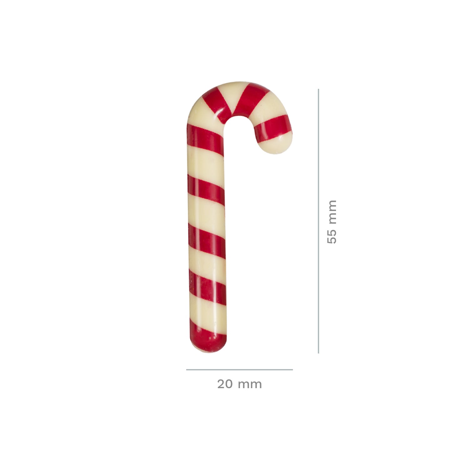 CHRISTMAS CANDY CANE WHITE CHOCOLATE CAKE DECORATION 20X55MM
