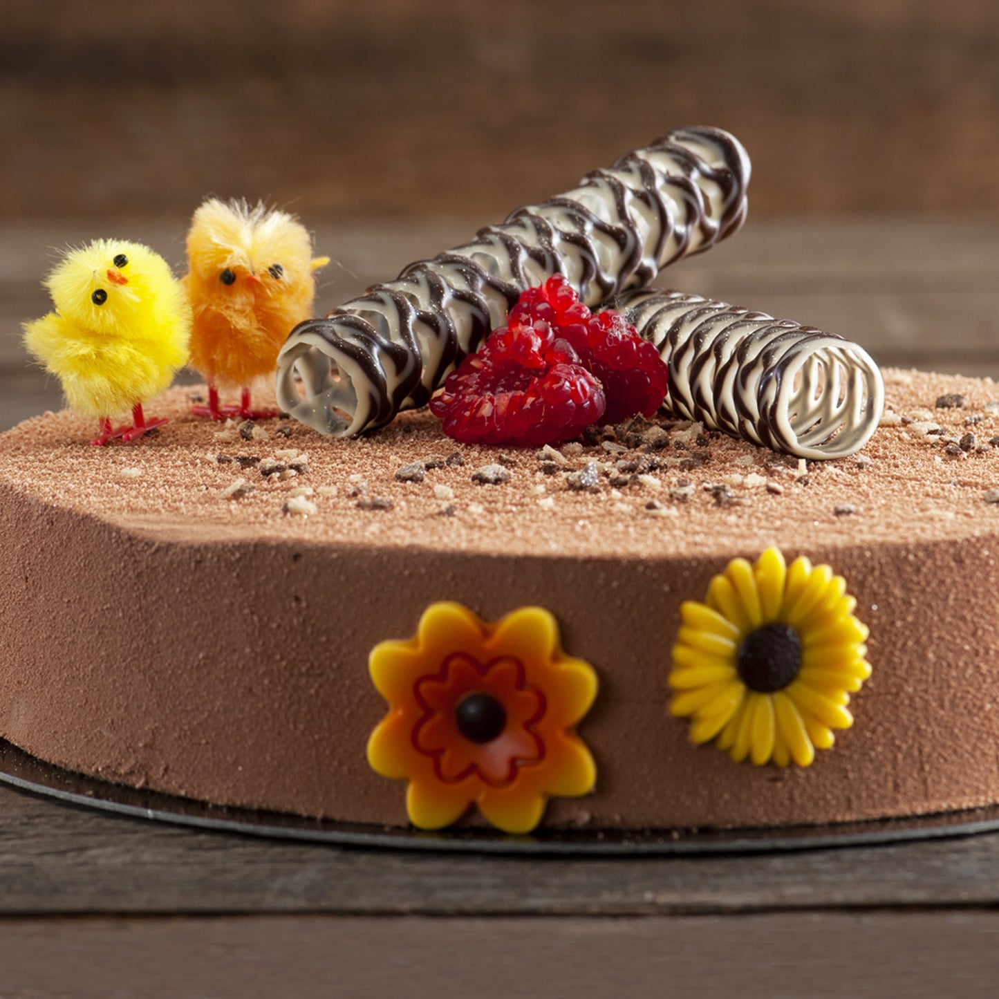 SET DE FLEURS DE PRINTEMPS CHOCOLAT 30X45MM