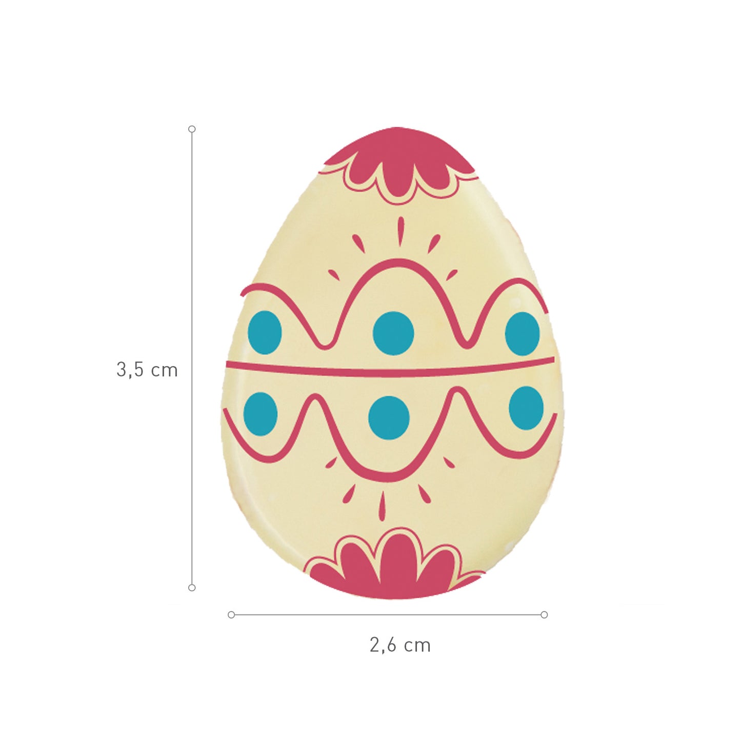 OEUFS DE PÂQUES 2D CHOCOLAT BLANC 35X26MM