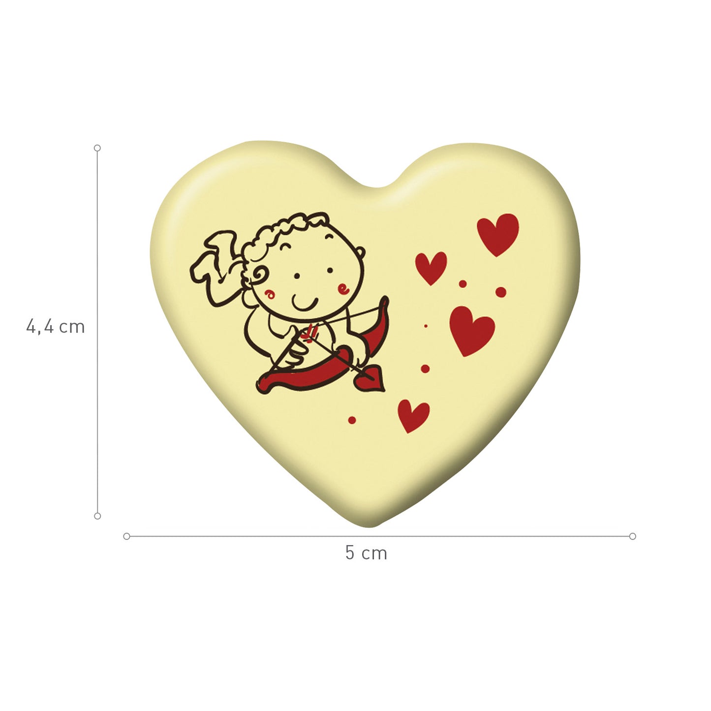 CUORE SAN VALENTINO CIOCCOLATO BIANCO 44X50MM