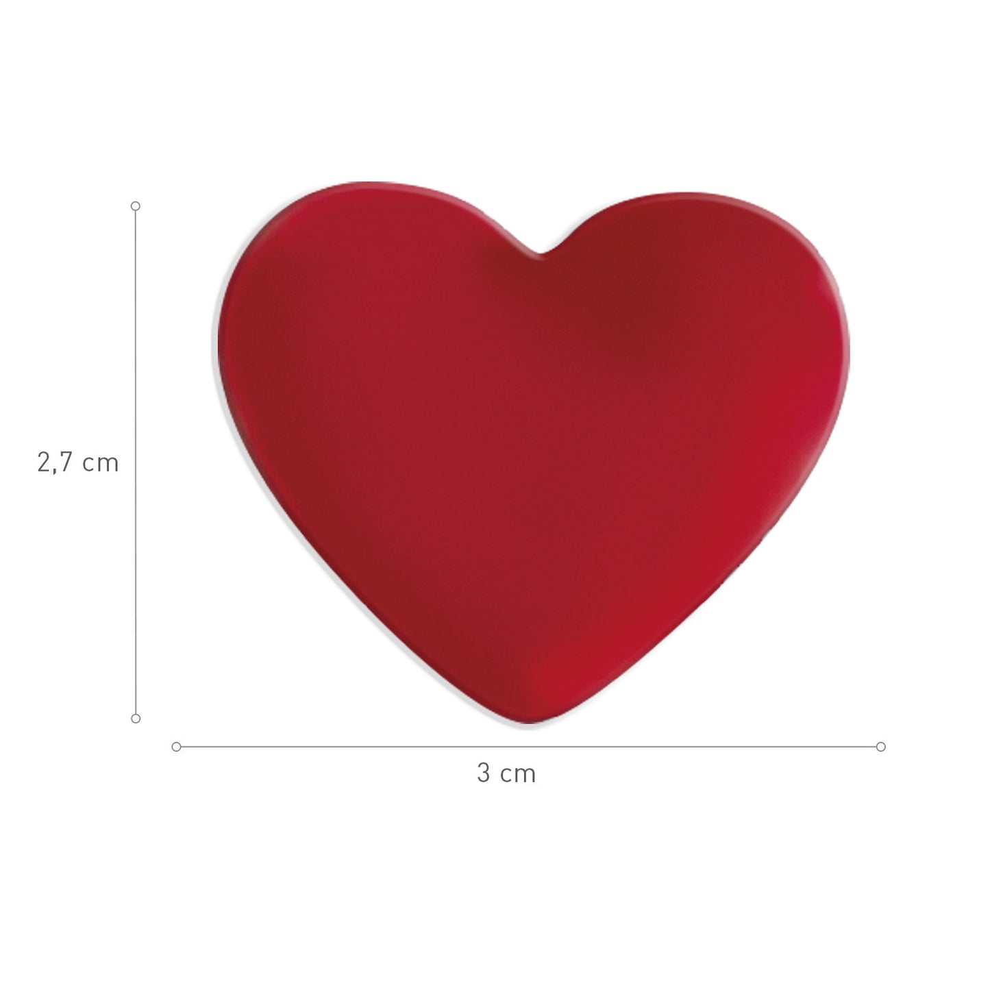 COEUR ROUGE 2D CHOCOLAT NOIR 30X27MM