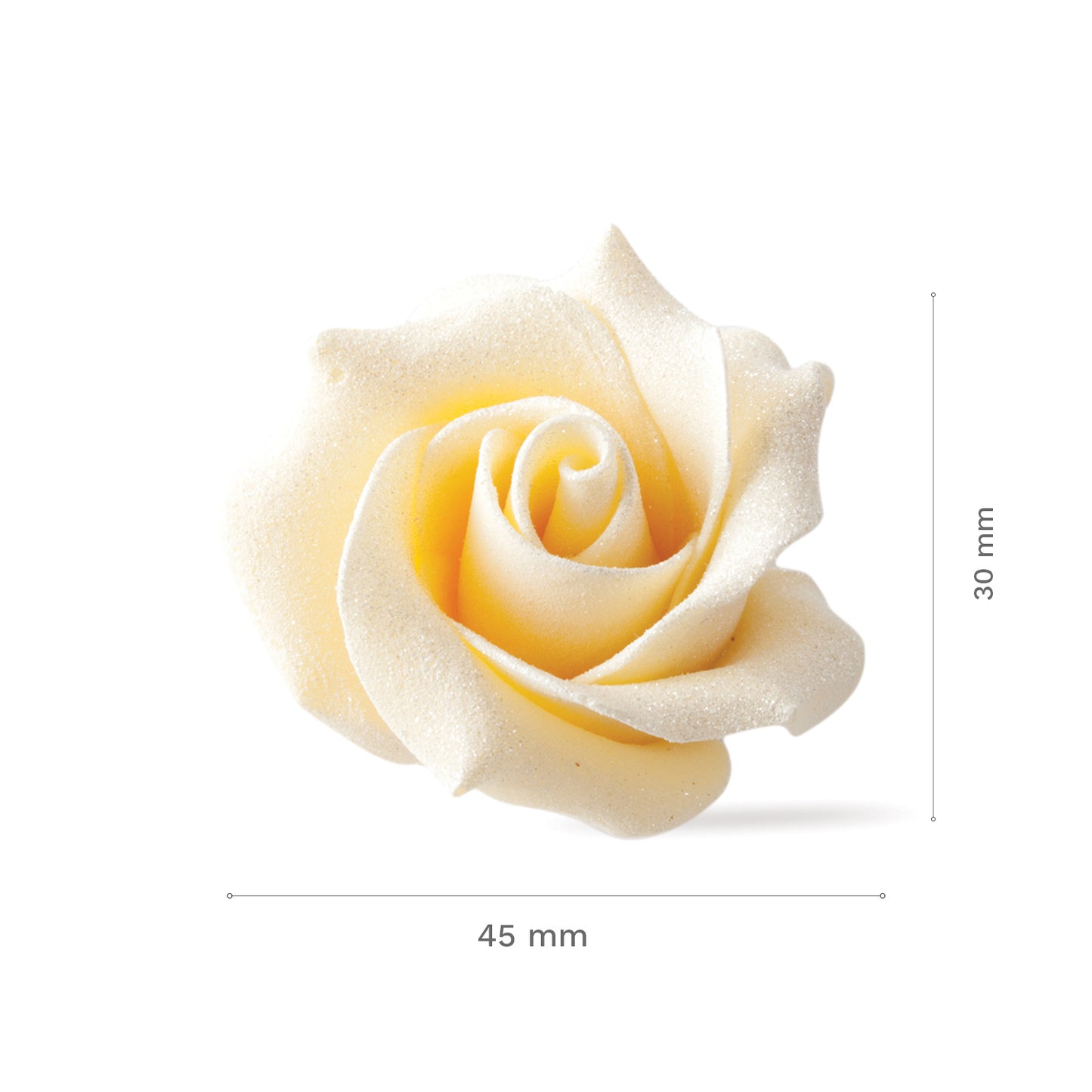 PEARLED WHITE CHOCOLATE ROSE 45*30 MM
