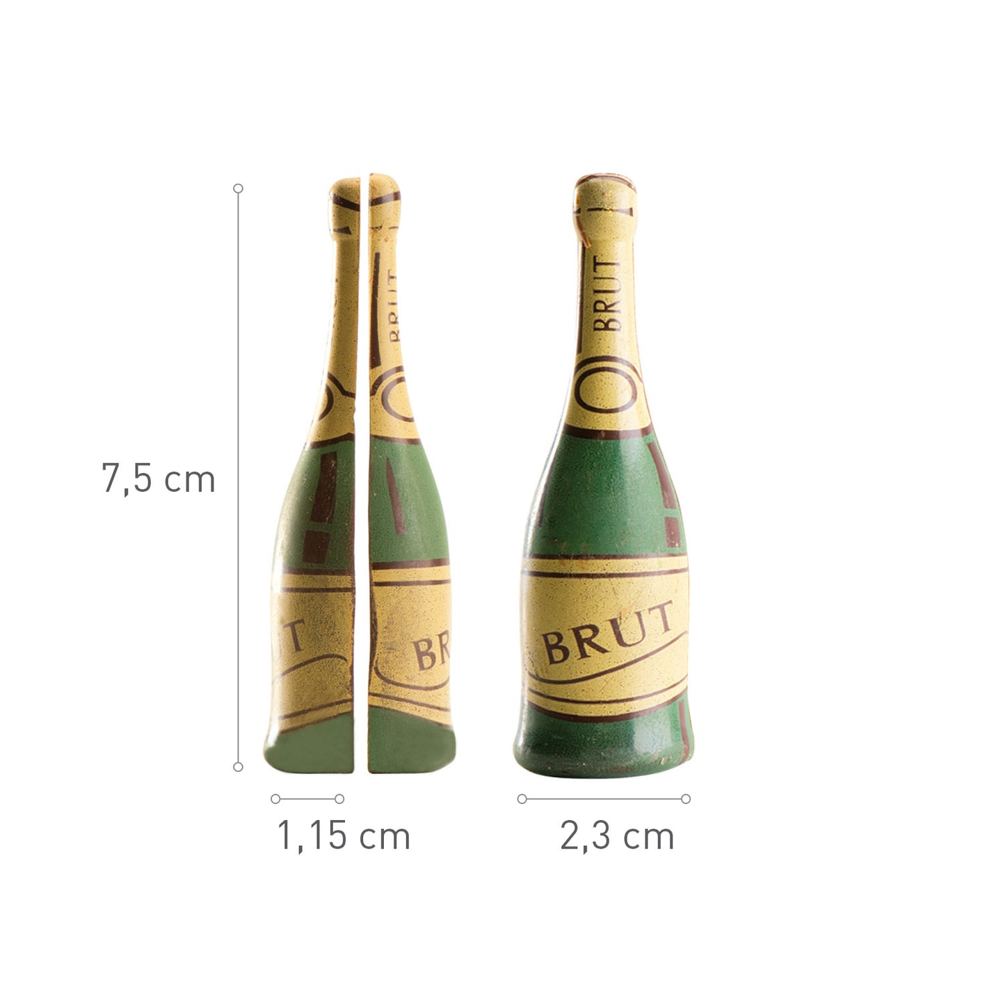 DECORAZIONE CIOCCOLATO FONDENTE BOTTIGLIA DI CAVA BRUT 2D 48 PZ
