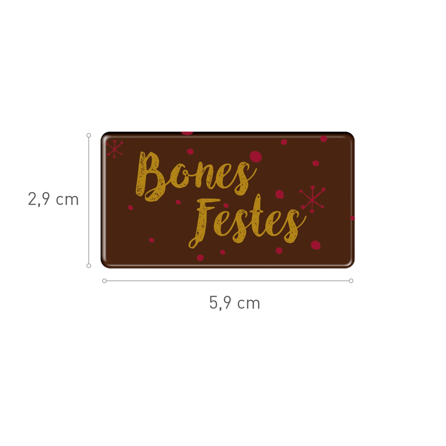 CHOCOLAT NOIR NOËL BONES FESTES 59X29MM