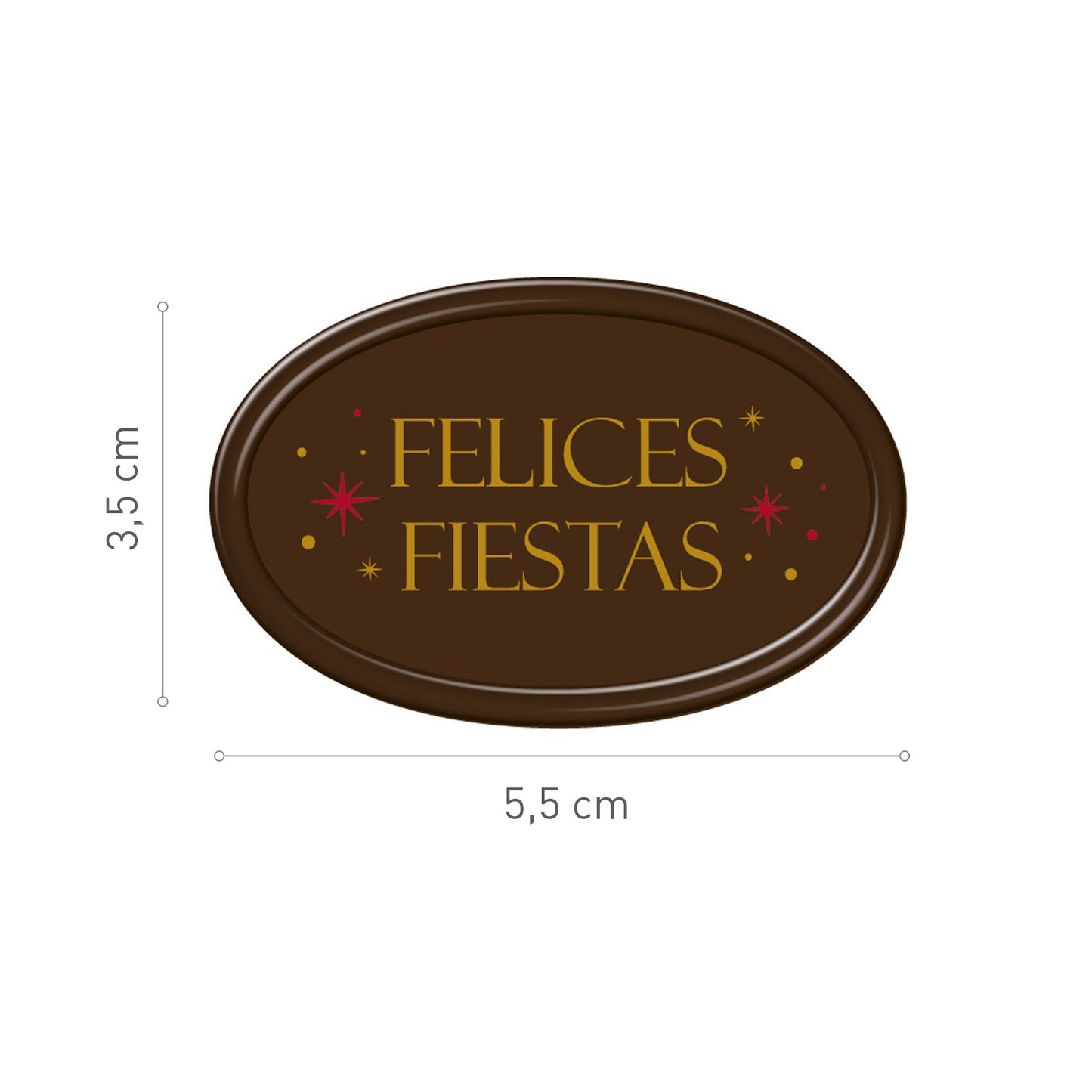DARK CHOCOLATE DECORATION FELIZ NAVIDAD 55X35MM